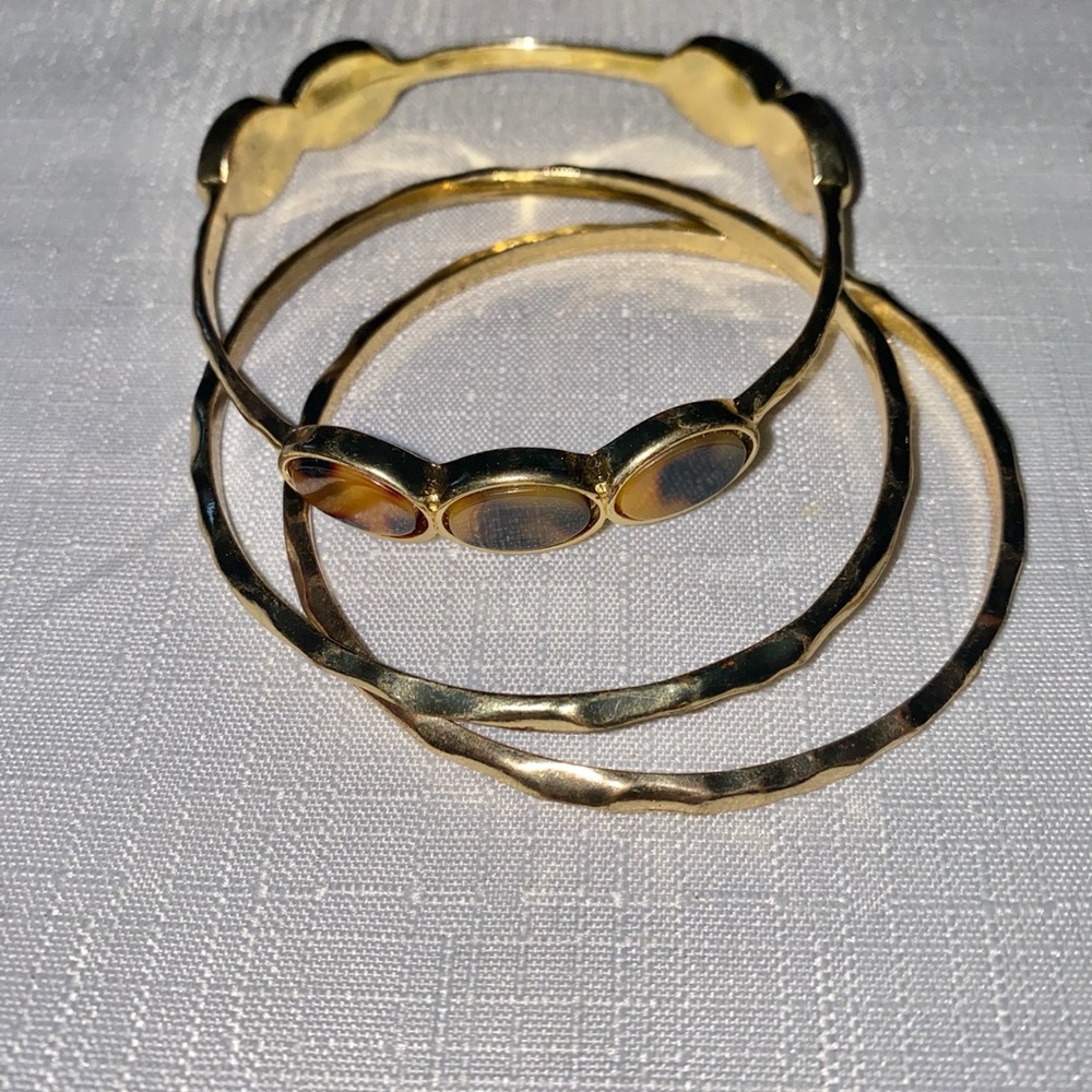Gold Plated Tortoise Bracelet Trio